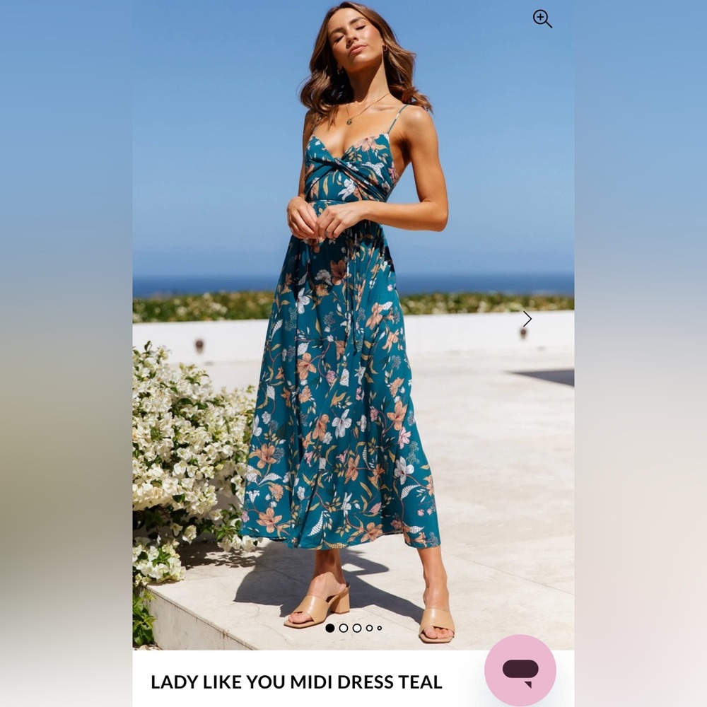 Hello Molly women’s Lady Like You midi dress -teal